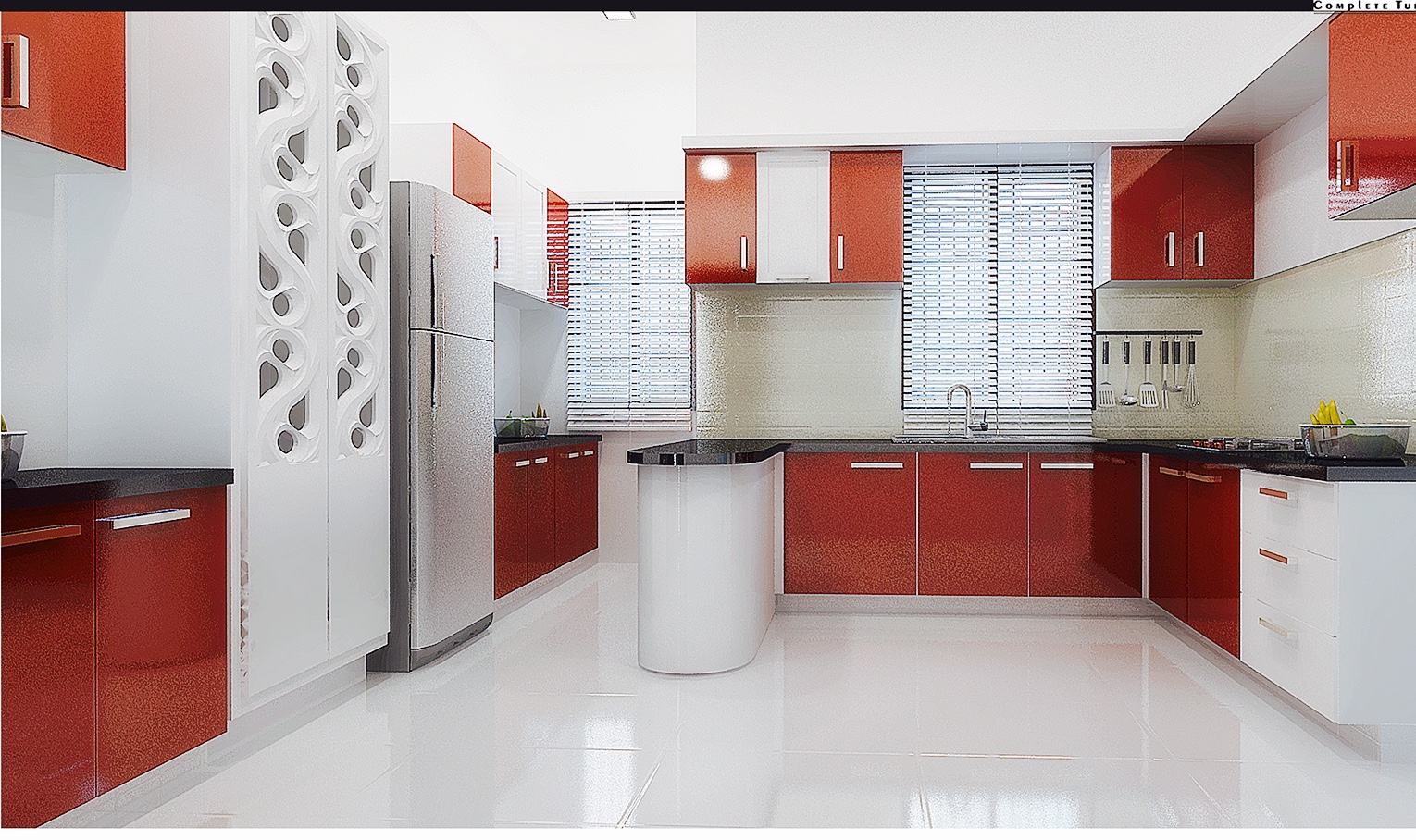 vathani builders Modern Kitchen